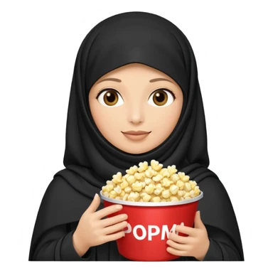 a burka holding a bucket of popcorn sticker