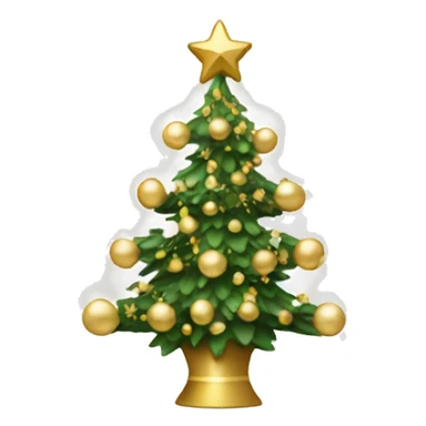 Christmas tree with white and gold decorations sticker