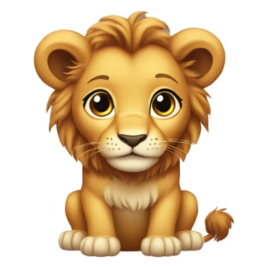 cute baby lion with big eyes sticker