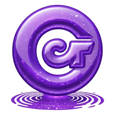 symbol glitter purple $ sticker