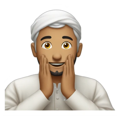 A muslim man praying with excitement sticker