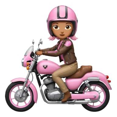woman rider riding pink motorbike sticker