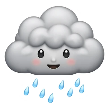emoji of grey cloud is raining, withou faces sticker