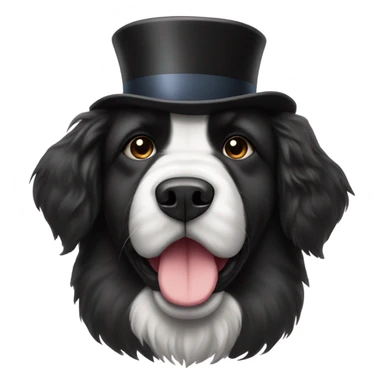 Newfoundland dog with top hat sticker