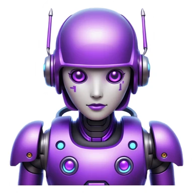 glitter purple cyberpunk robot sticker