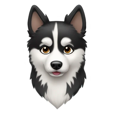 black and white fur pomsky dog sticker