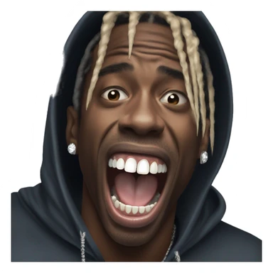kazak travis scott screaming with diamond teeth grillz sticker