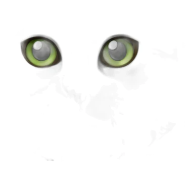 Fat Green eyed American bobtail cat grey and White fur sticker