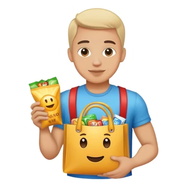 Rizz guy with a goodie bag  sticker