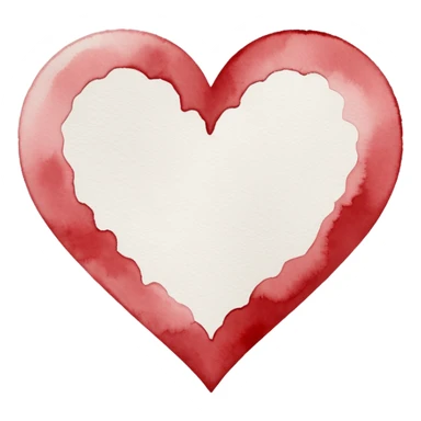 minimalist watercolor heart icon, monochromatic white washes, soft bleeding edges, on textured white paper, serene and emotional, perfect for app icon, transparent background, flat lay --style raw --stylize 150 sticker