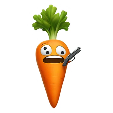 Carrot with a gun sticker