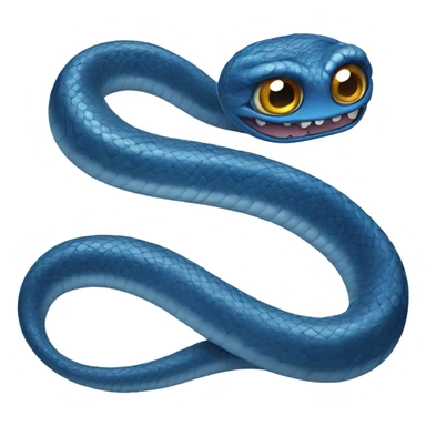 Blue snake with fangs and big eyes sticker