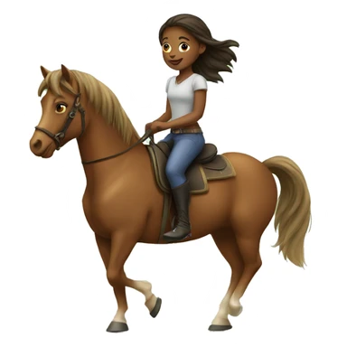 Girl riding a horse sticker