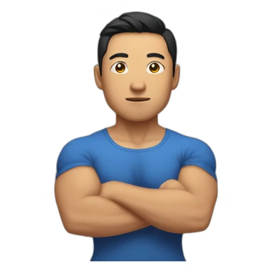 Asian CrossFiter crosses his arms sticker