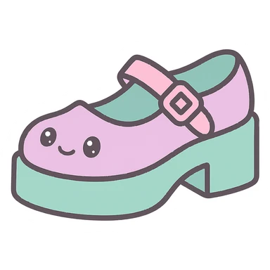 Remove the background, keep the shoes on a transparent background, kawaii style, no socks, no hearts. sticker