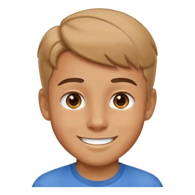 smiling boy in blue shirt sticker