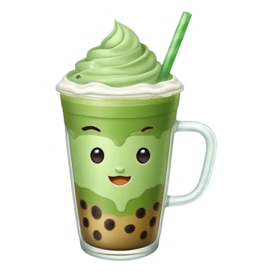matcha latte with boba and ice without sticks and add a lil coffee  sticker