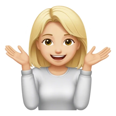 A blonde girl tickling people sticker