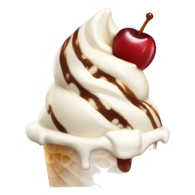 Ice cream sundae with caramel and cherry on top  sticker