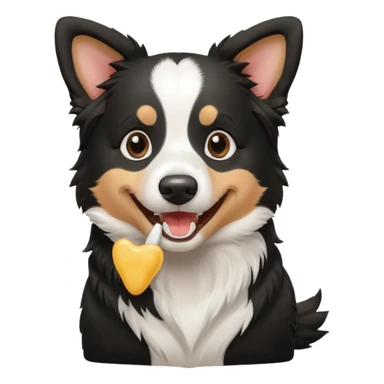 border collie holding a tooth sticker
