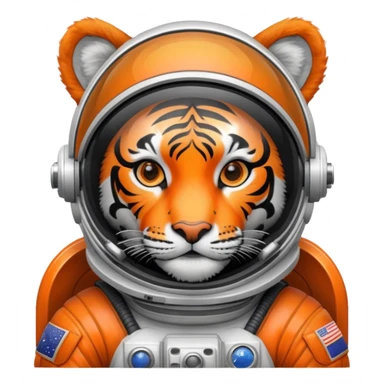 Tiger astronaut with spacesuit and helmet sticker