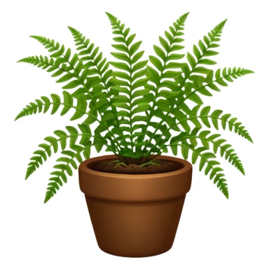 Fern + brown pot, Window Plant. sticker