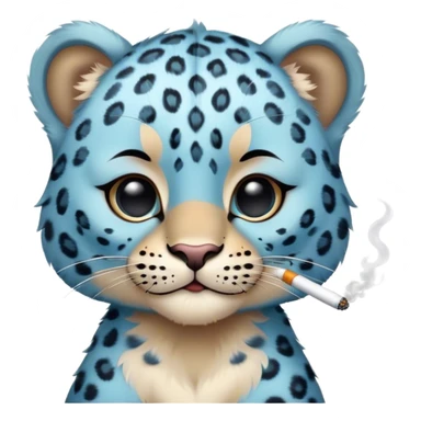 The baby blue leopard is smoking sticker