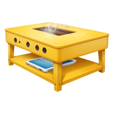 yellow coffe table, coffee on top
 sticker