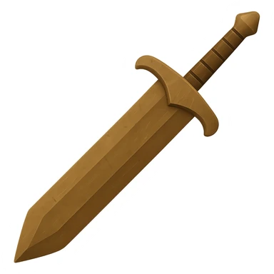 Make the greatsword's bronze color match the 2h sword more closely, adding more visible wear and scratches. Remove any gems. The style should resemble emoji style with a transparent background. sticker