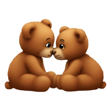 Cute fluffy teddy bears kissing  sticker
