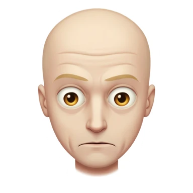 Steven Miller, bald, grim expression sticker