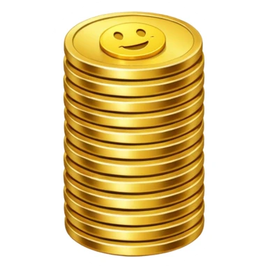a stack of coins simple emoji style sticker