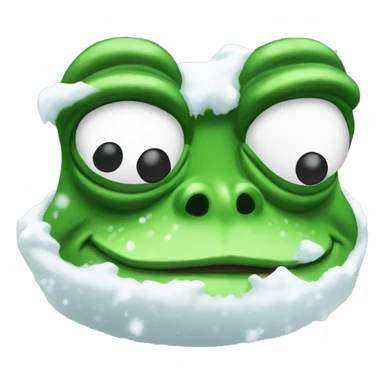 pepe the frog covered in snow sticker