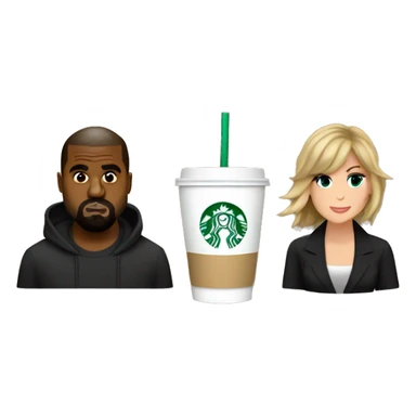 kanye west with taylor swift and starbucks sticker