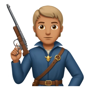 medieval man holding gun sticker