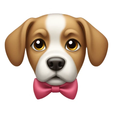 Dog wearing a bow in rain sticker