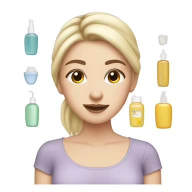 white girl doing skincare sticker
