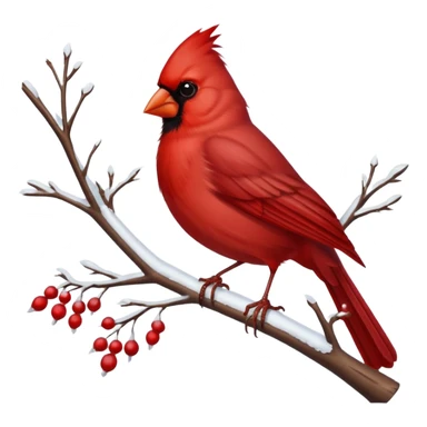 Cardinal in snow sticker