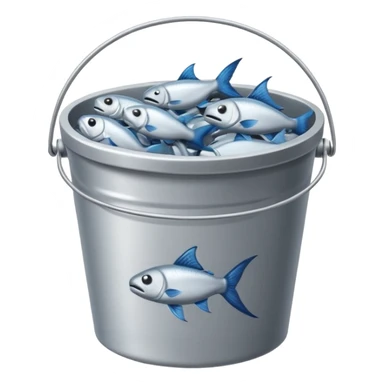 dead fishes in bucket sticker