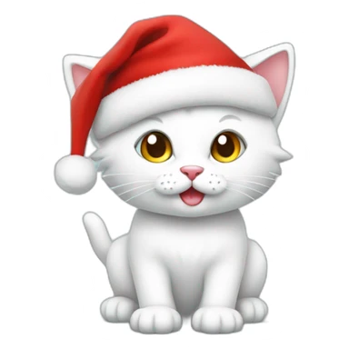 christmas-white-kitty-in-red-hat sticker