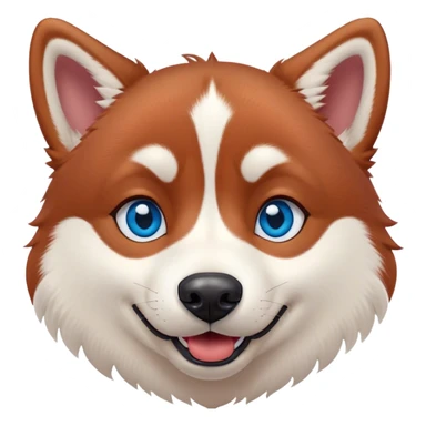cute, disney-style red siberian husky with blue eyes, happy sticker