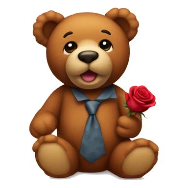 Teddy giving rose sticker