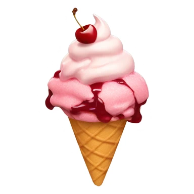 Topping with cherry Icecream, and sun sticker