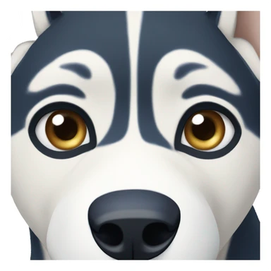 Husky with one eye blue and one eye brown and blue sticker