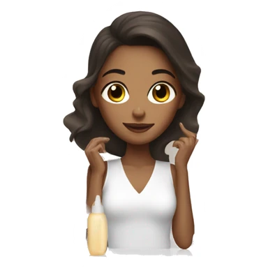 Brunette girl doing skincare sticker