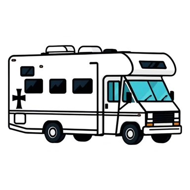 Motorhome with iron crosses painted on it sticker