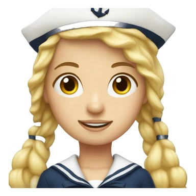 Blonde girl sailor with sailor hat sticker