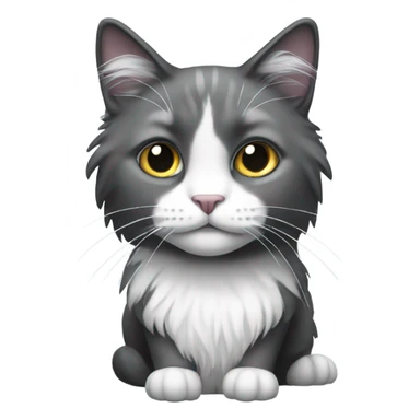 Black and white long haired cat with a grey short hair  sticker