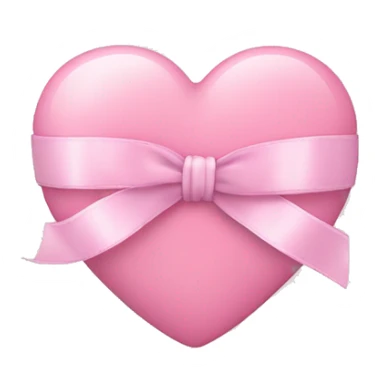 Pastel pink heart with ribbon sticker
