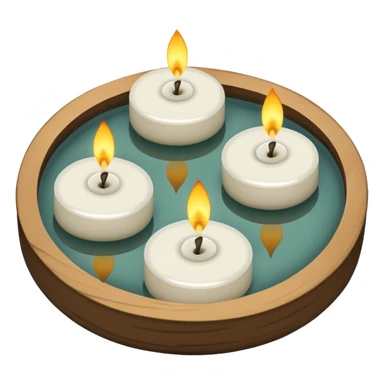 Small tea Candles floating on a pond zen Japanese garden  sticker